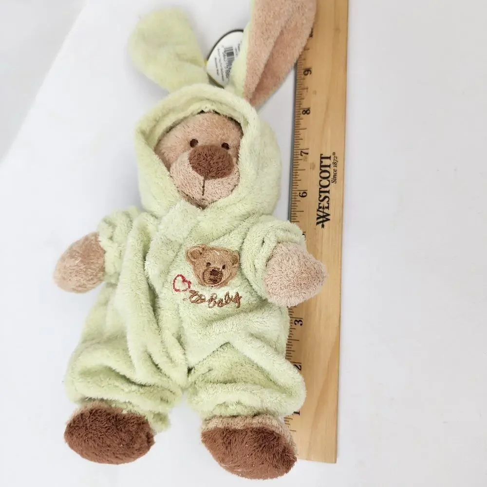 2004 TY Pluffies Love To Baby Teddy Bear Green Removable PJ's 12” Plush NWMT's
